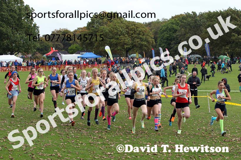 Girls under-15s Northern Cross Country Relays, Graves Park, Sheffield. Photo: David T. Hewitson/Sports for All Pics